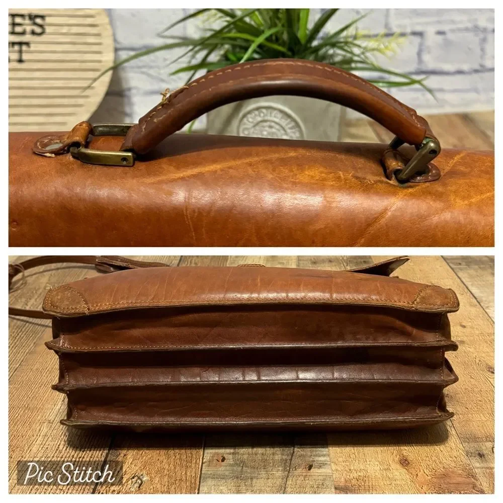 Vintage VALENTINO Leather Briefcase Document Bag With Working Key COA